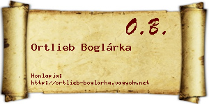 Ortlieb Boglárka névjegykártya