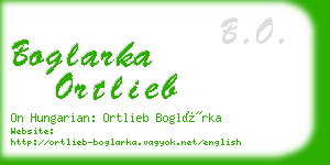 boglarka ortlieb business card